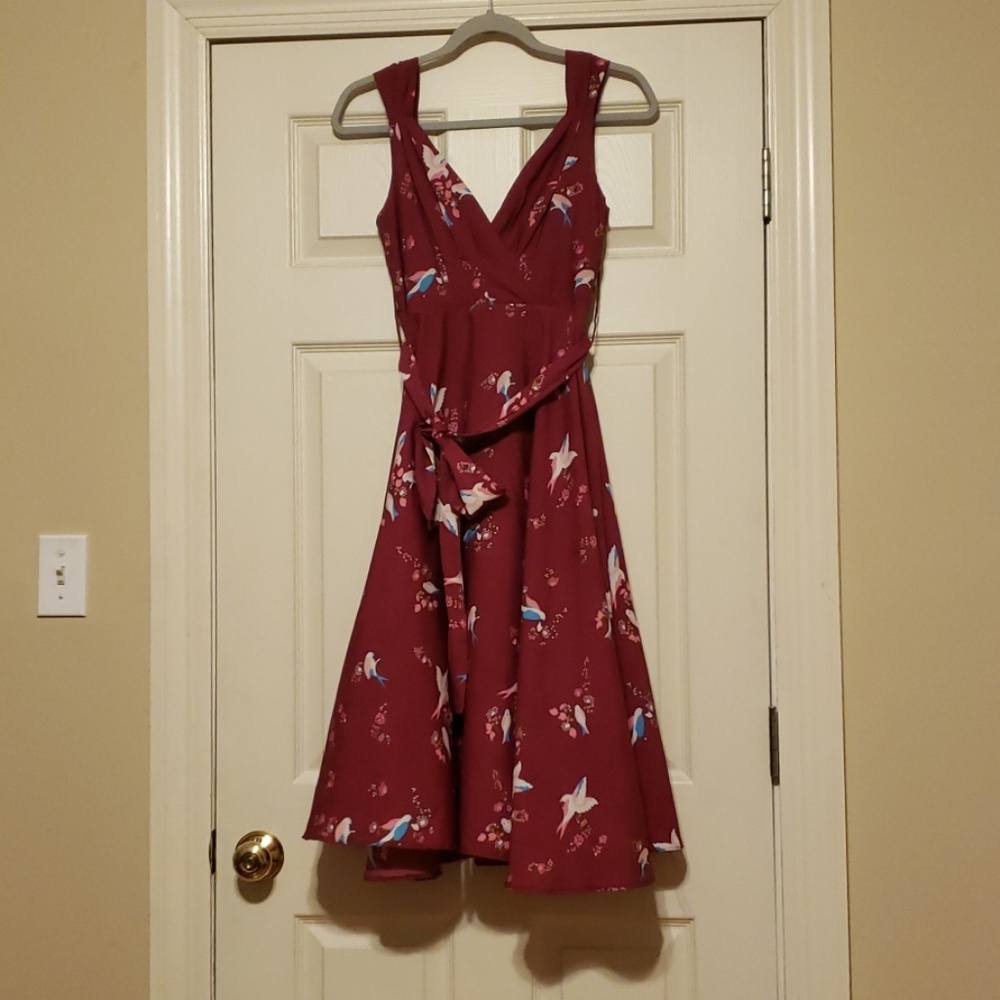 Maroon bird dress
